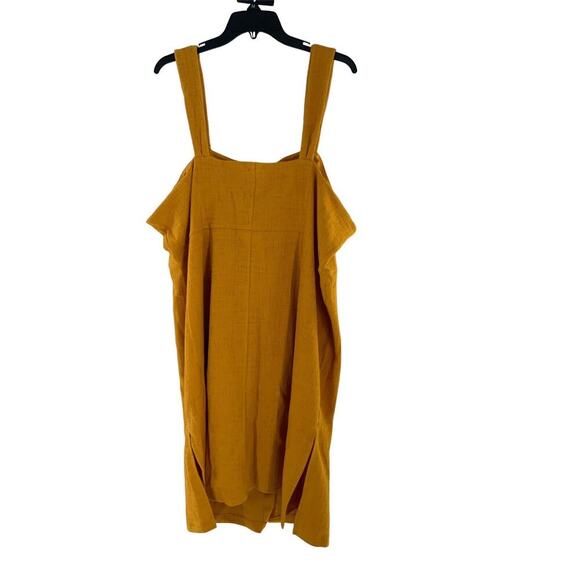 Madewell Dress Women's Plus Size 3XL Button-Front Tank Knee Length Mustard NEW - Picture 4 of 10